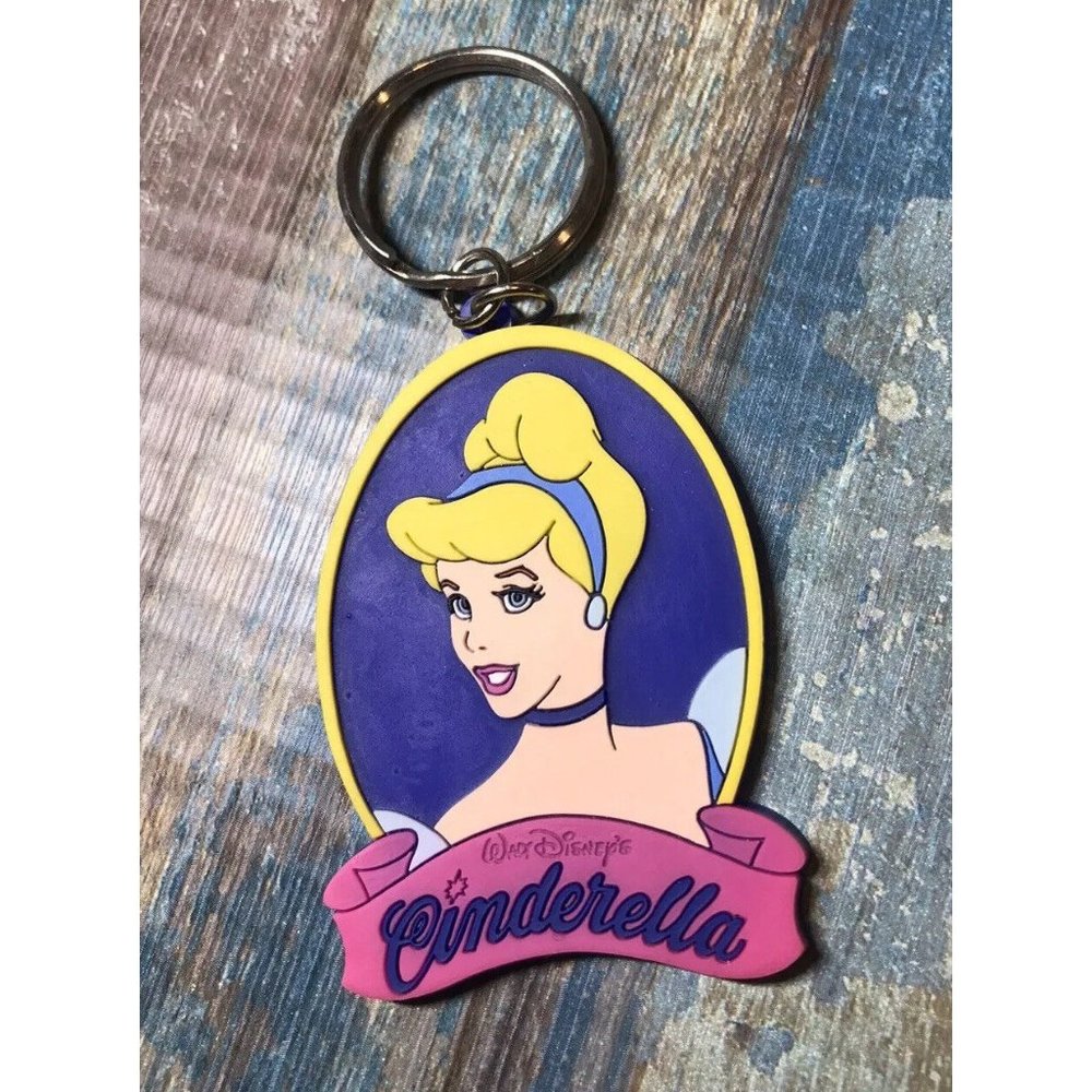 Cinderella Disney Applause rubber Silicone keychain Vintage Princess NWT